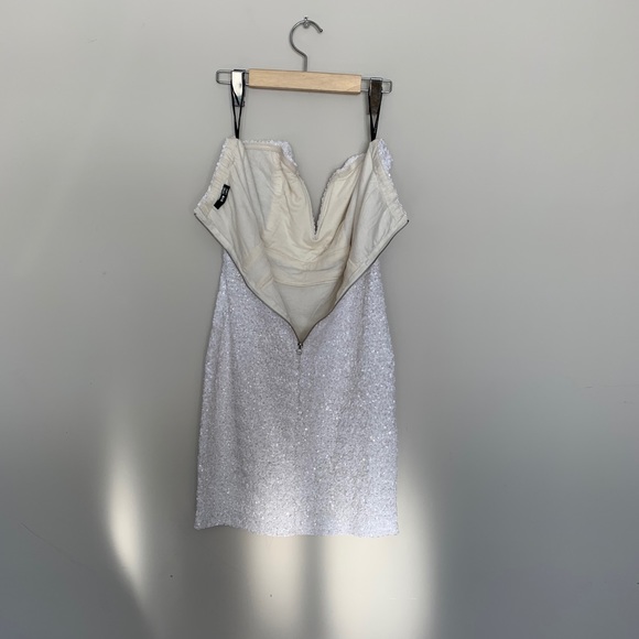 White Sequin TFNC Mini Dress - Picture 3 of 5
